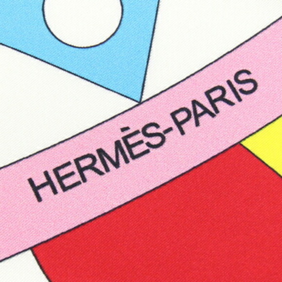 HERMES Authentic White Silk Scarf - Picture 2 of 6